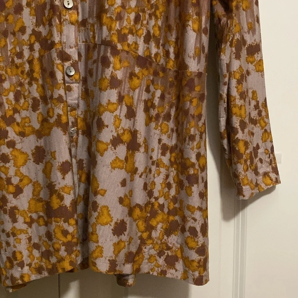 LOGO by Lori Goldstein Cardigan Womens L pockets button down Lagenlook